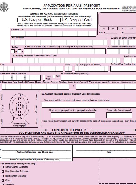 Application for a US Passport
