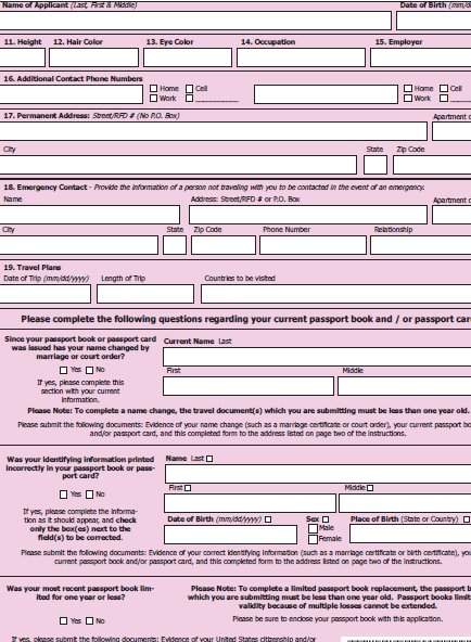 Application for a US Passport
