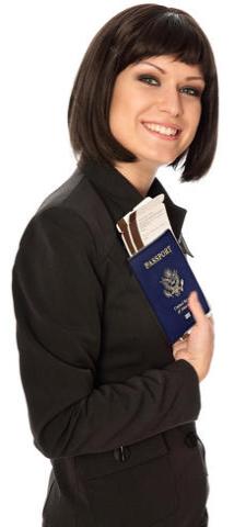 Woman holding United States passport and boarding pass