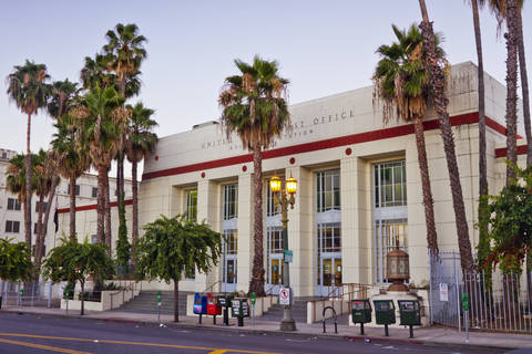View of the Hollywood Station Post Office in Los Angeles, California