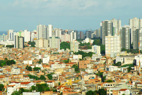 Thousands of buildings in Salvador da Bahia Brazil