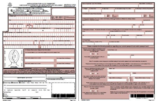 Form DS-5504 Application for a U.S. Passport: Name Change, Data Correction, and Limited Passport Book Replacement