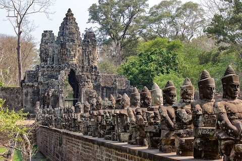 angkor thom temple in cambodia.