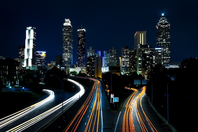 atlanta georgia cityscape at night.