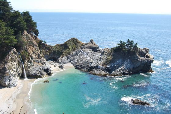 Big Sur beach with cove and cliffs