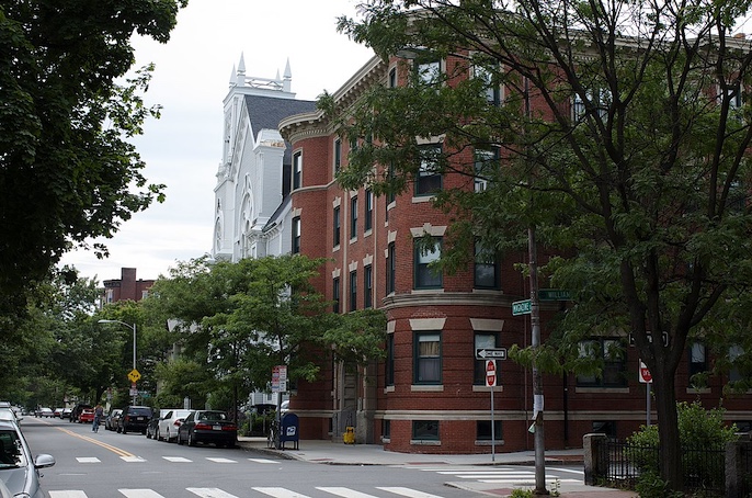 harvard square in Cambridge MA.
