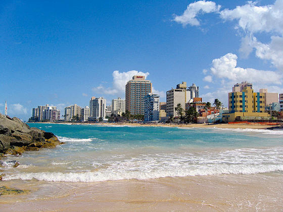 View of San Juan in background taken from Condado Beach.