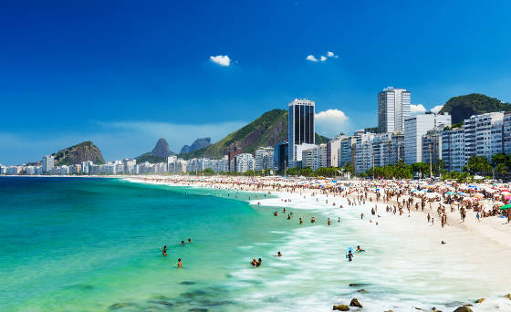 Copacabana beach in Rio de Janeiro.