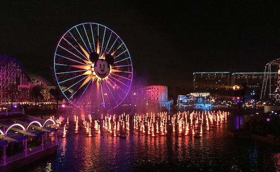 disney california adventure at night.