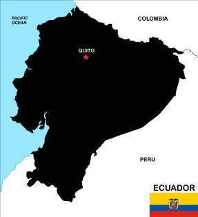 Ecuador map and flag