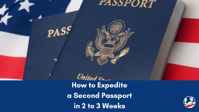 Two US Passports on an American flag
