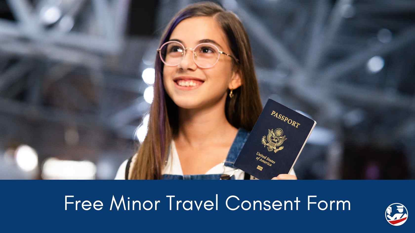female child holding a passport.