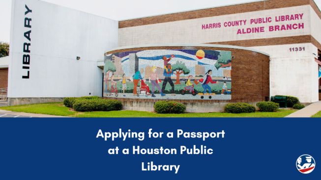 Mosaic of people on the Harris County Public Library Aldine branch
