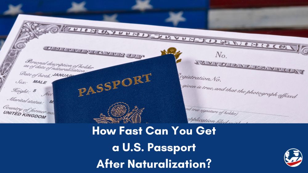 New U.S. citizen preparing a passport application after naturalization