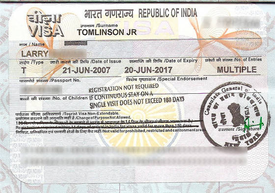 Entry visa india