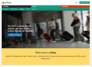 a screenshot of Kenya's eVisa application webpage
