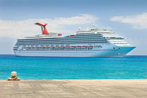 Luxury cruise ship in Caribbean