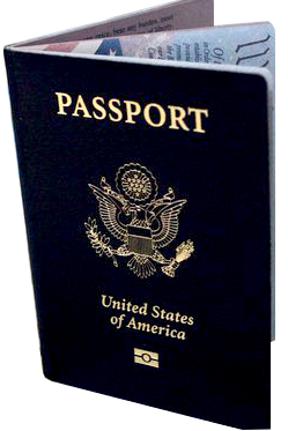 New United States Passport Book with rfid chip symbol
