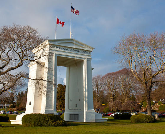 Peace arch at the Canada-US border.
