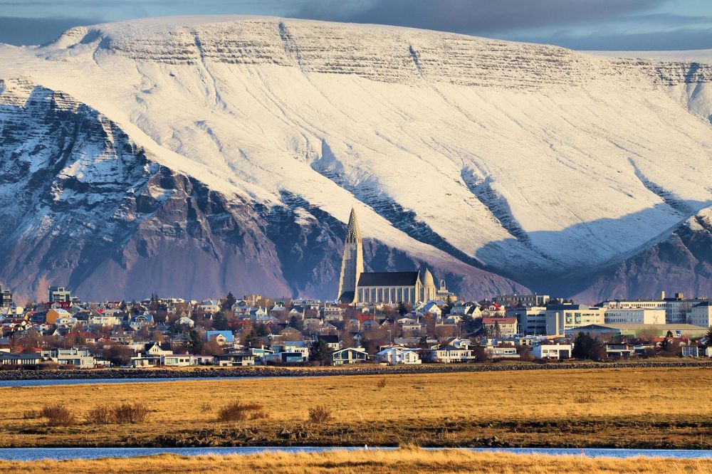 View of Hallgrimskirkja church in Reykjavik, Iceland