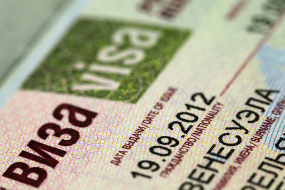 Russian visa in passport