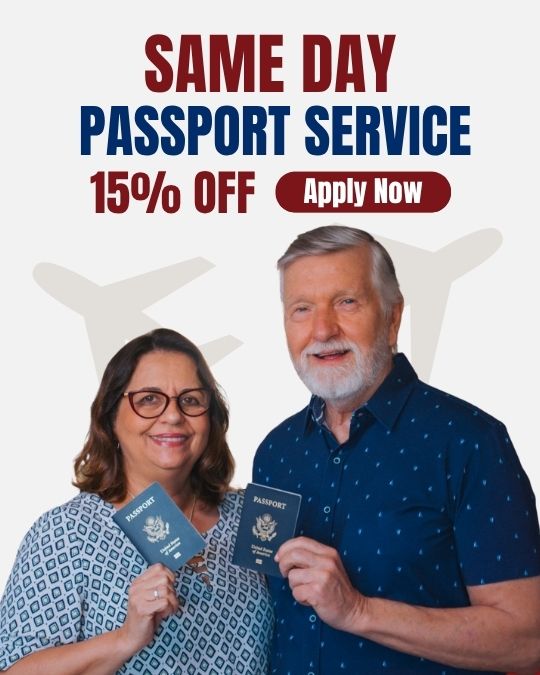 Same Day Passport Service 15% Off.