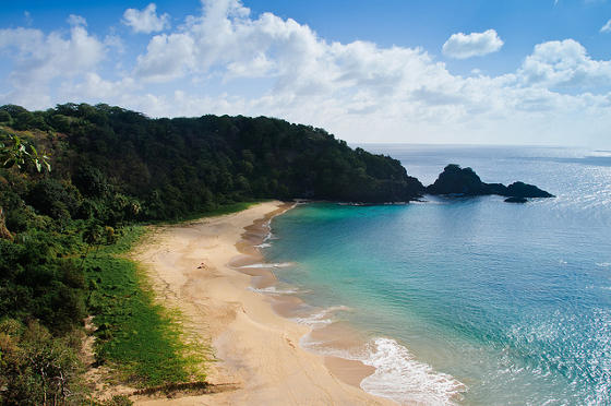 Beautiful Sancho beach on the paradisiacal Fernando de Noronha.