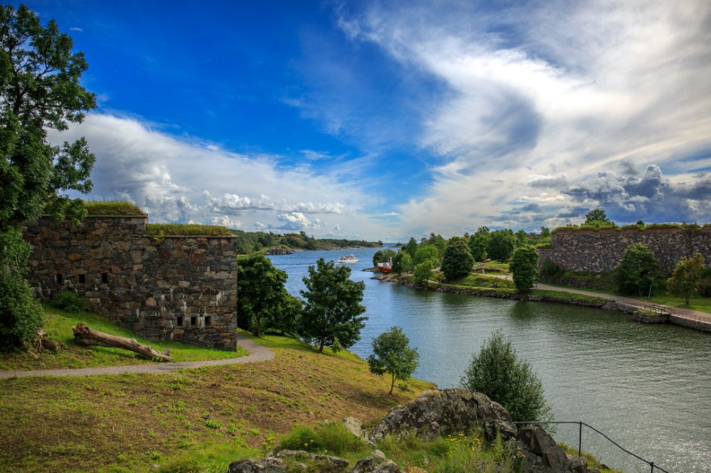 Aerial view of Suomenlinna Maritime Fortress in Helsinki, Finland