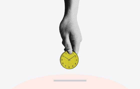 clock put into piggy bank, time is money