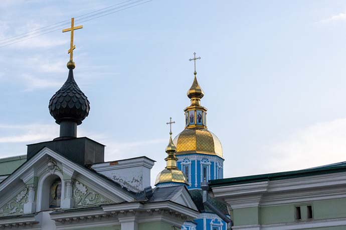 Gold church top in Kharkhov Ukraine