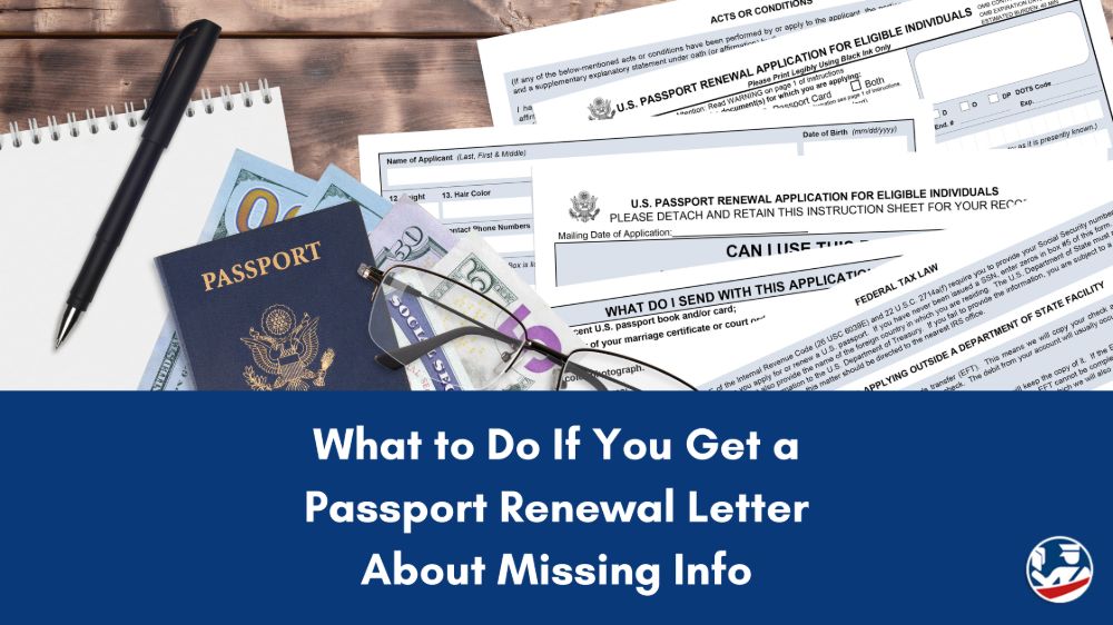 Passport renewal letter requesting additional information