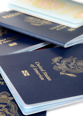5 American passport books