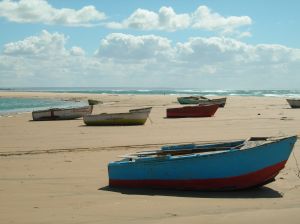 Boats on Mozambique Beach