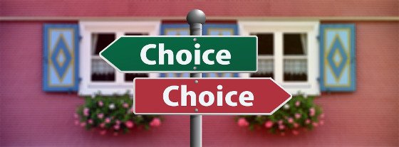 two signs that read "choice"