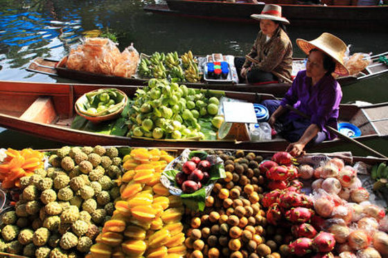 The Floating Market in Bangkok, Thailand