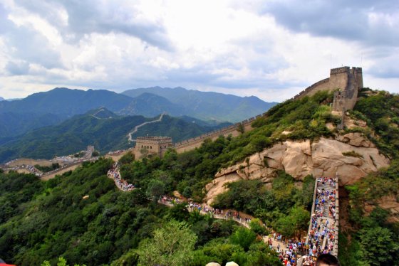 Great Wall of China aerial crowded