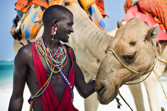 Maasai with Camel
