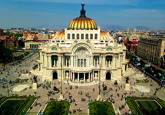 aerial view of mexico city center