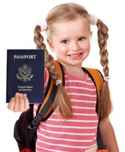 Minor child holding American passport