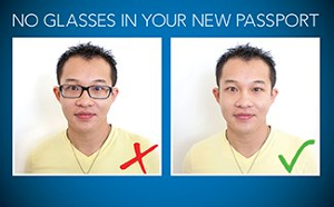 no glasses in passport photo