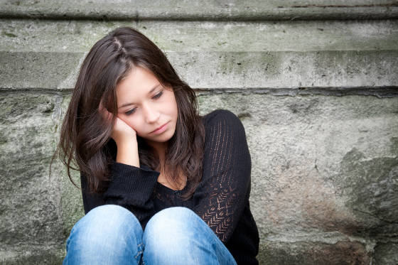 Sad teen girl