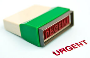 Red urgent stamp