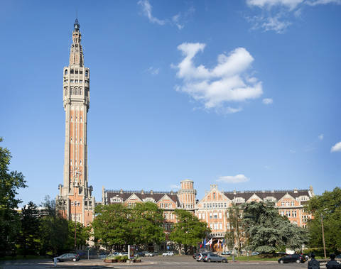 Lille, France City Hall building and belfry