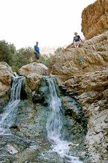 Nachal Bokek Waterfall near the Dead Sea in Israel